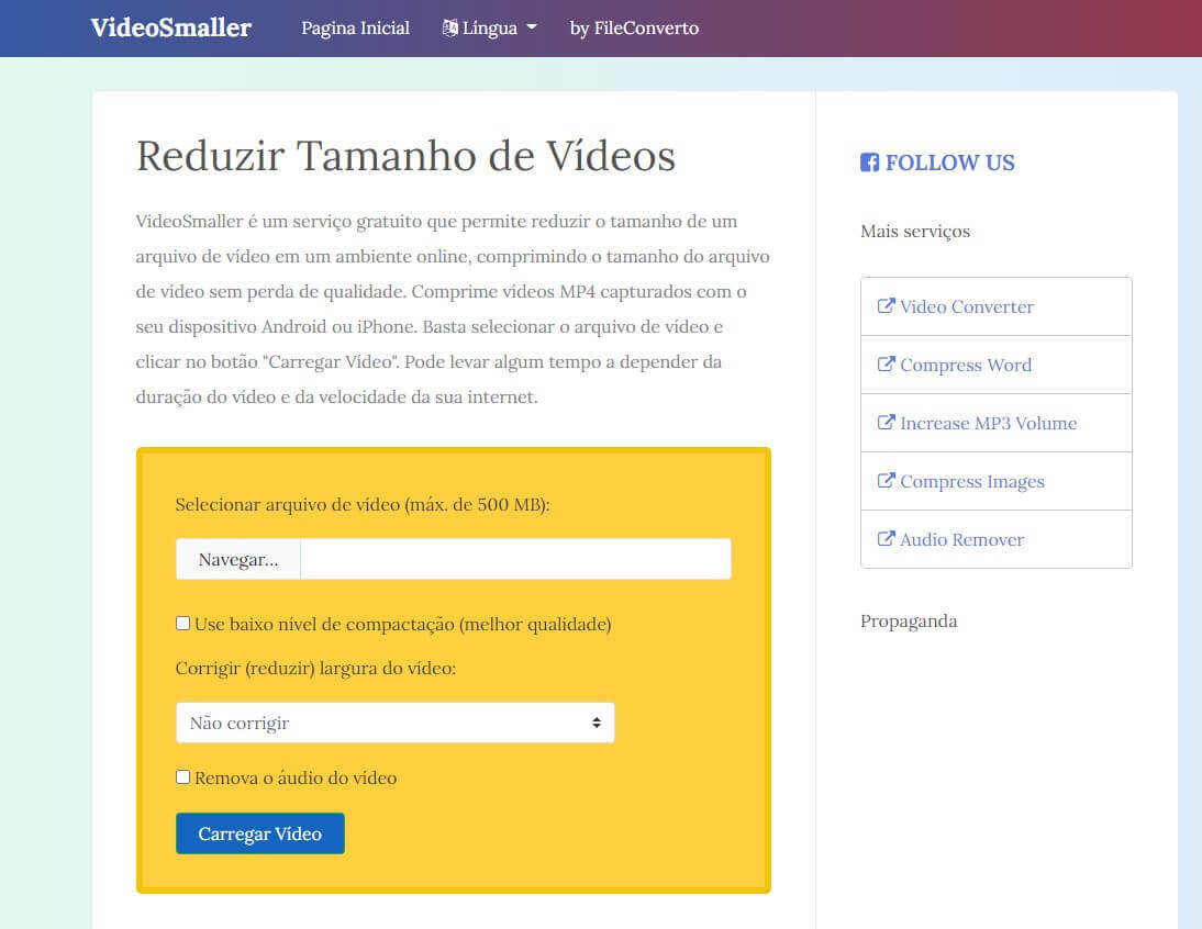 Como diminuir o tamanho de um vídeo para o Web Acappella - Blog
